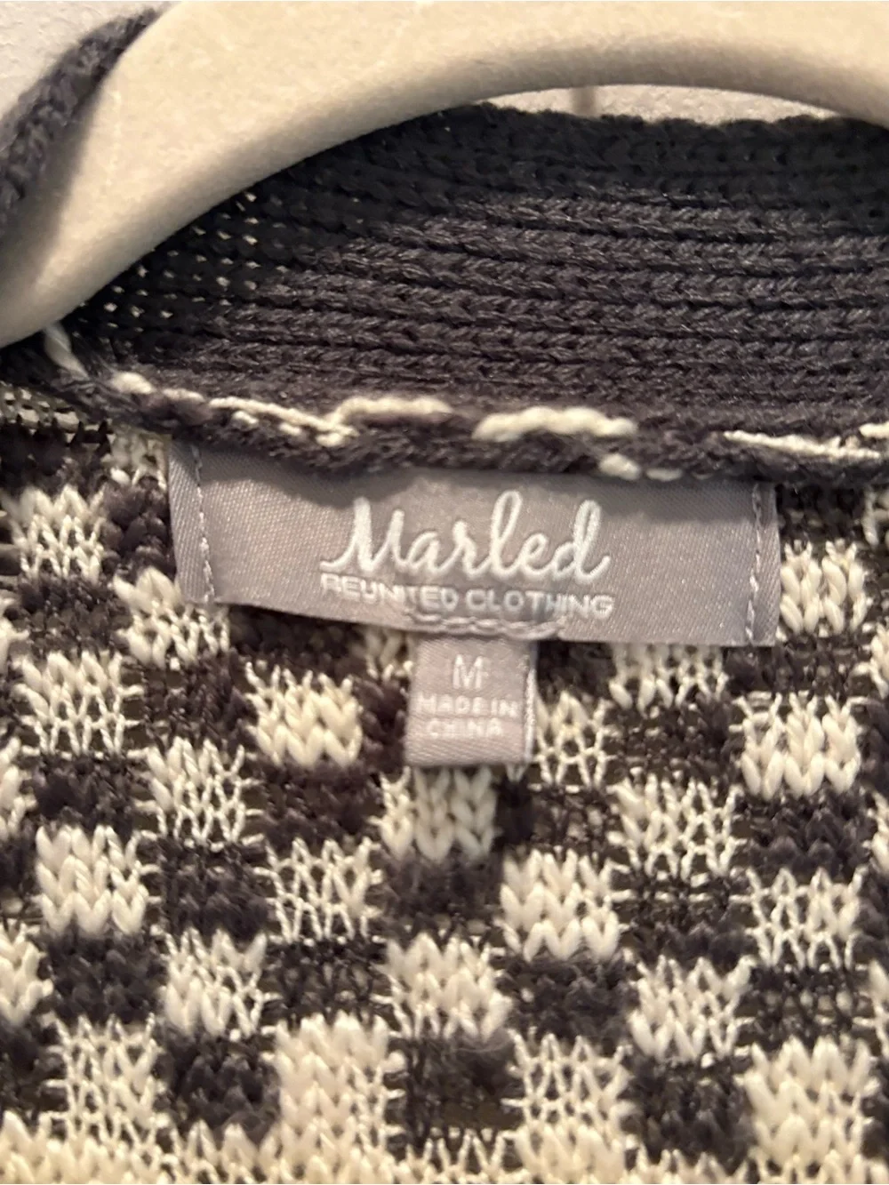 Marled Striped Open-Front Cardigan in Mustard, Gray & Cream - Picture 4 of 7